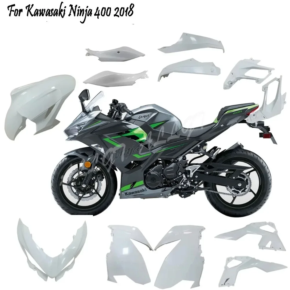 ABS Plastic Injection Bodywork Fairing For Kawasaki Ninja 400 2018 2019 Font Fender cowl Upper Mid tail ligh side cover