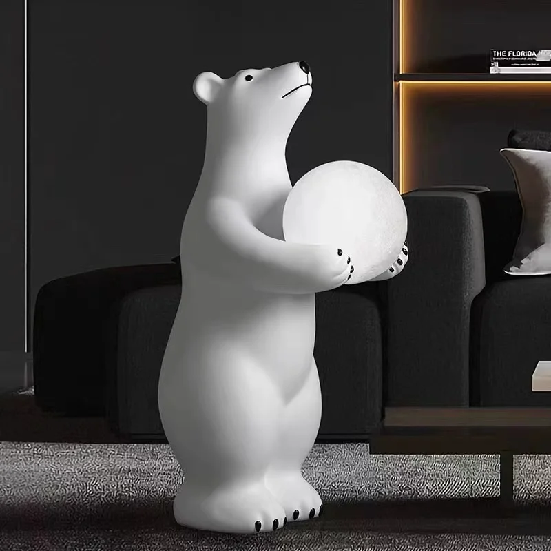 Polar bear floor lamp decoration bedroom decorative table lamp living room vertical bedside small night lamp children's room