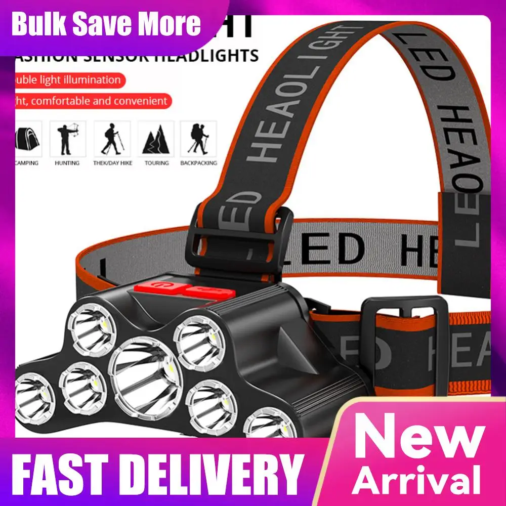 

7 LED Headlight USB Rechargeable Headlamp 300LM Torch with Battery Waterproof Flashlight Outdoor Camping Fishing Lighting 4 Mode