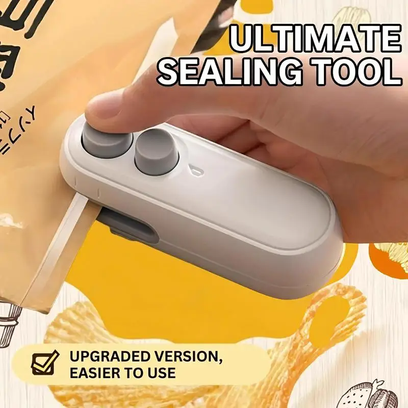 Portable Mini Bag Sealer With 2 In 1 Sealing And Cutting Function Perfect For Home Kitchen Snack Food Storage Fresh Preservation