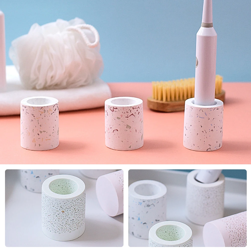 

1pc Kieselguhr Toothbrush Holder Strong Quick Absorbent Lightweight Porous Home Bathroom Desk Rack Stand Organizer For