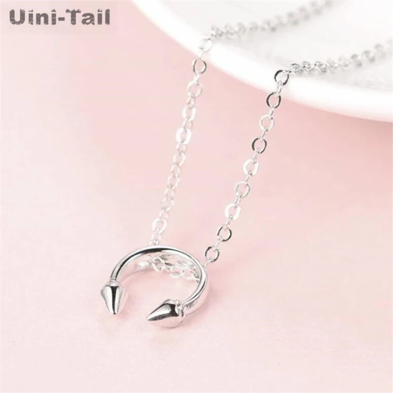 Uini Tail Hot Selling New 925 Tibetan Silver Fashion Simple Conical Geometry Personalized Necklace Trend Dynamic and Exquisite