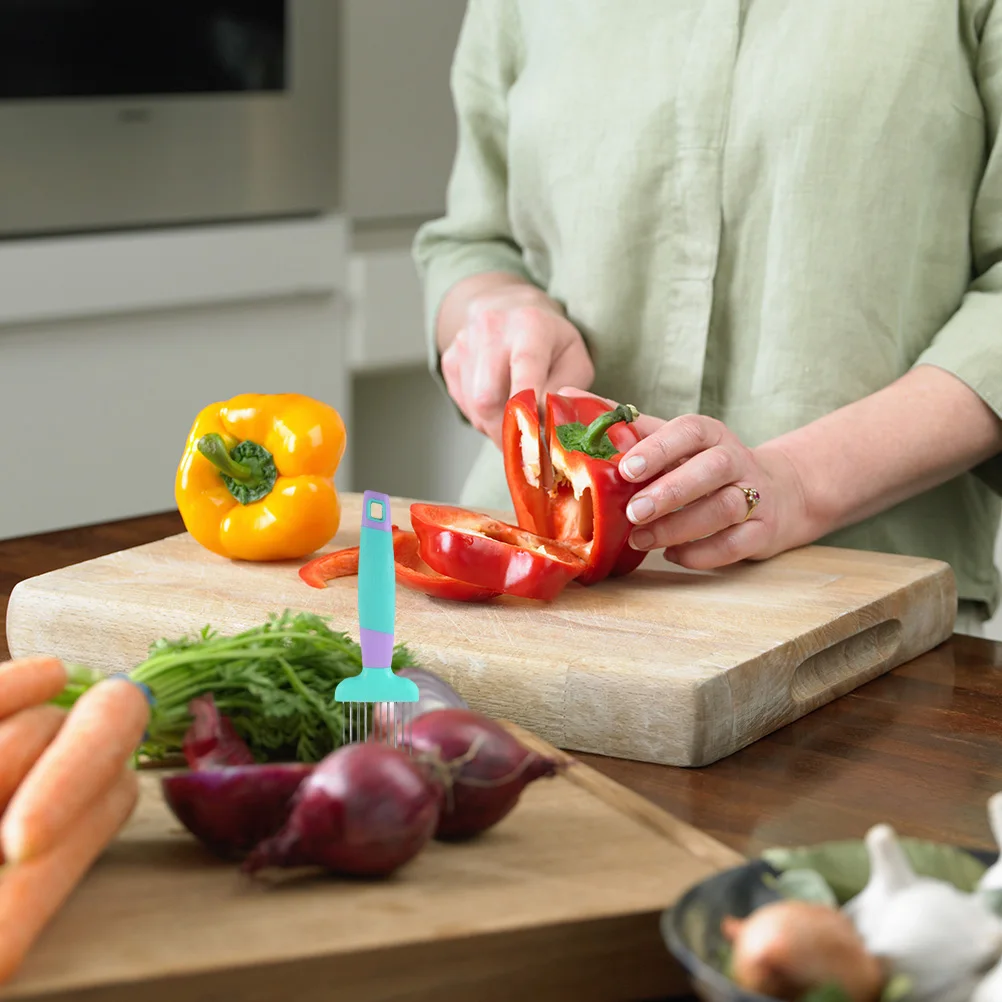 

2Pcs Onion Slicers Stainless Steel Needles Plastic H Kitchen Gadgets Vegetable Tools Meat Food Safe H Protection Sharp