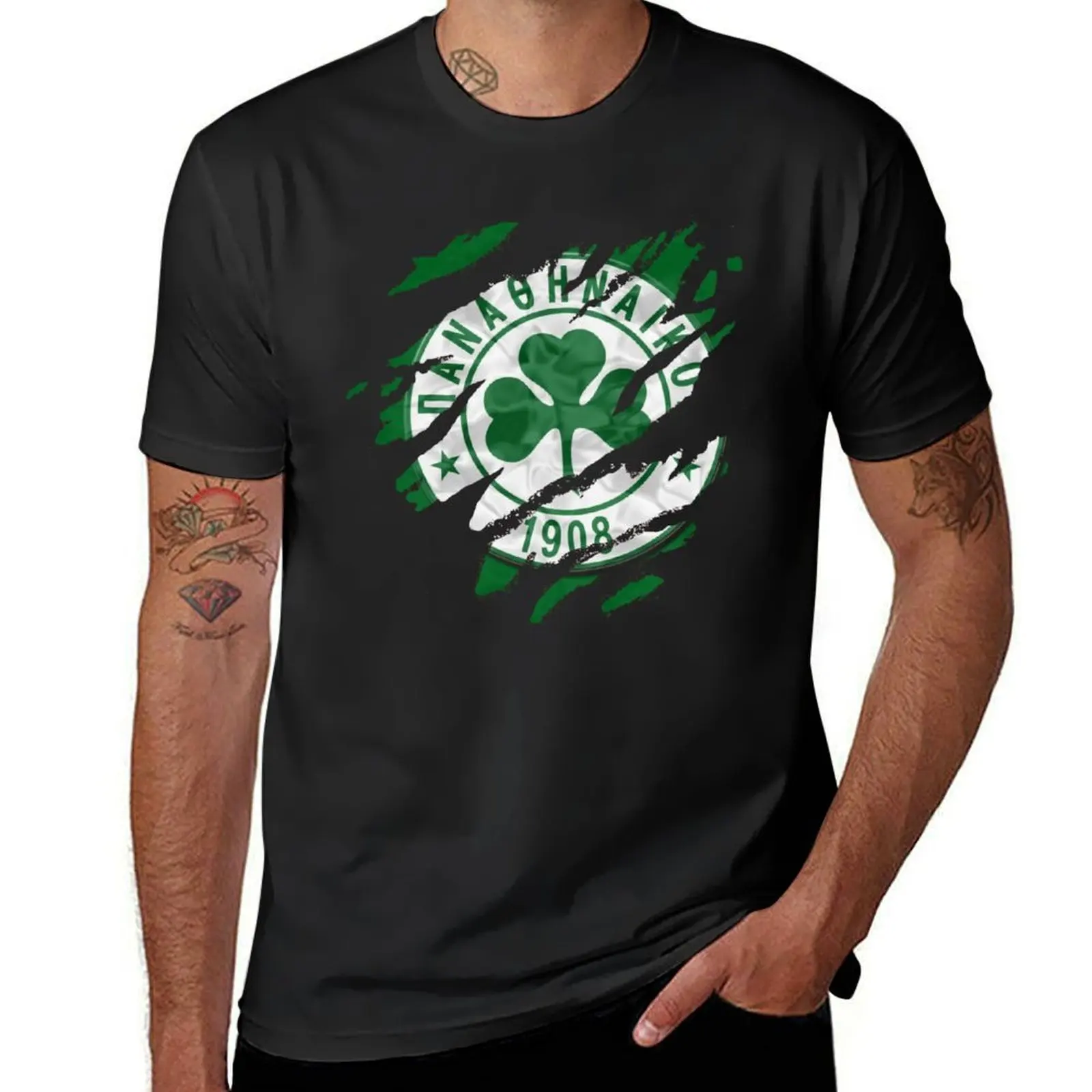 Panathinaikos Athens Greece Football Fans Gate 13 T-Shirt hippie clothes sweat animal prinfor boys customs mens tall t shirts