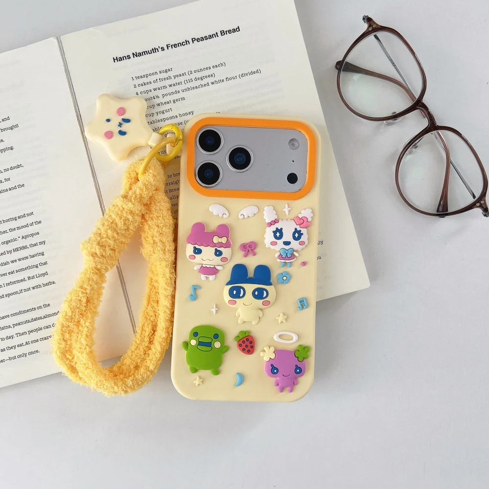 Cartoon Rabbit Emoji Phone Case For iPhone 17 16 15 14 13 12 Pro Max, Tamagotchi Style Personalized Protective Case - view 5