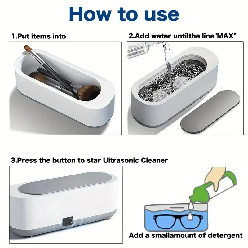 Portable Eyeglass Cleaner Jewelry Watch Makeup Brush Necklace Mini Washing Machine Vibration Cleaning Cleaning Machine