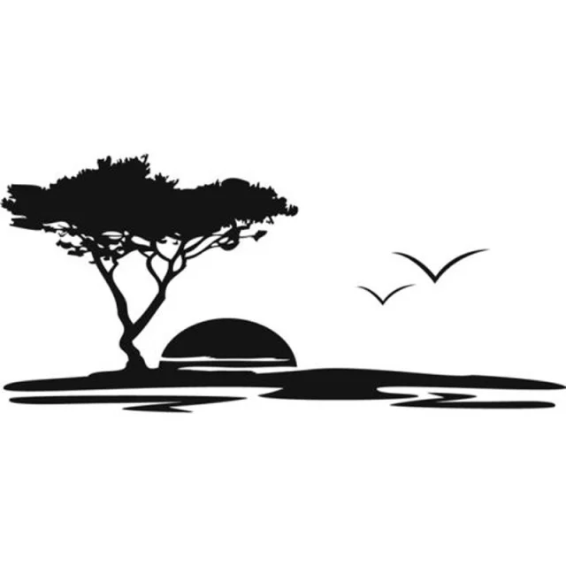 

car sticker Sunset Landscape Fashion Stickers Decals Car-Styling Decor Vinyl 17.2cm*7.9cm