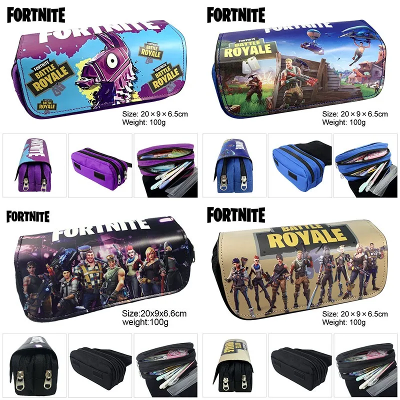 

Fortnite Pencil Case Anime Canvas Kawaii Pencil Bags Stationery Game Pen Case Cute Cartoon Double Layer School Pencil Case Gift