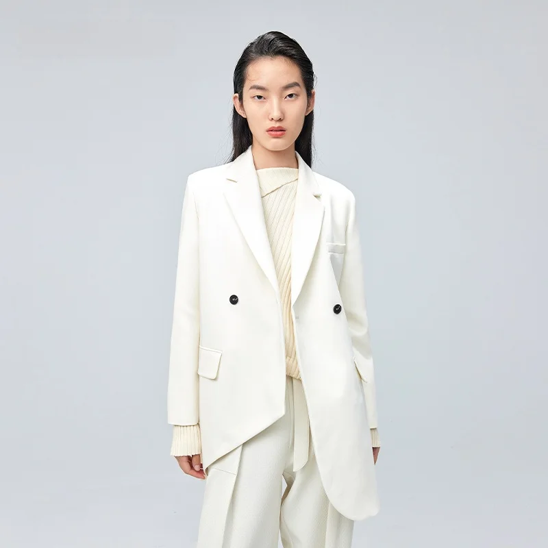 

XMOOM Весенний новый повседневный женский пиджак свободного кроя, премиум-класса, для невысоких, двубортный, однотонный