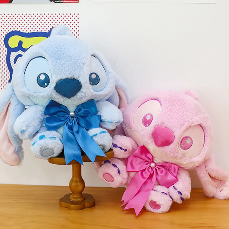 Juguete de peluche de Disney Stitch, bonita muñeca estilo pareja de 23cm, decoración del hogar, regalo de San Valentín, cumpleaños, Navidad y Año Nuevo