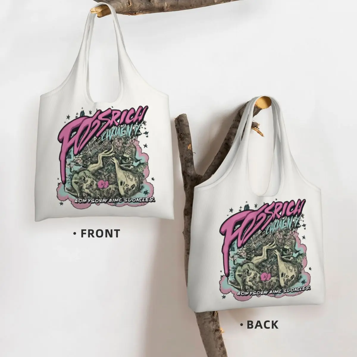 Unleashing Rich Chaos Large Capacity Canvas Tote Bag Single Shoulder Work Commute Bag For Women Eco-Friendly Shopping Bag