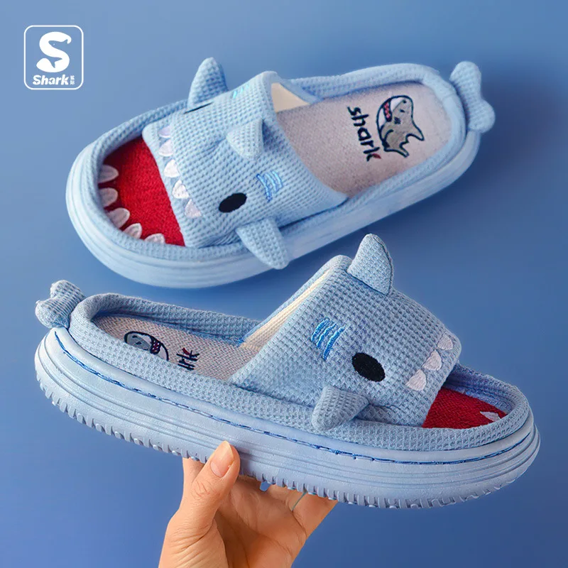 Breathable Linen Slippers Women Cute Squirrel Home Platform Shoes Comfort Cartoon Couples Indoor Slipper Ladies Fashion Slides