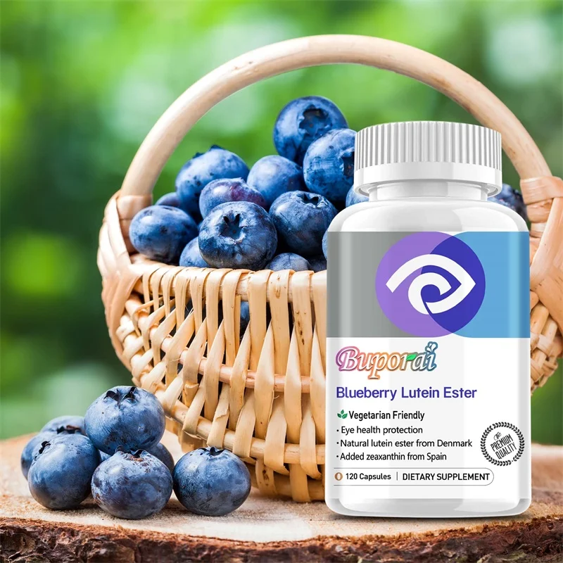 

Blueberry + Lutein Ester Supplement - Relieves Eye Pain, Dryness, Itching, and Fatigue, Protects and Improves Vision, Non-GMO