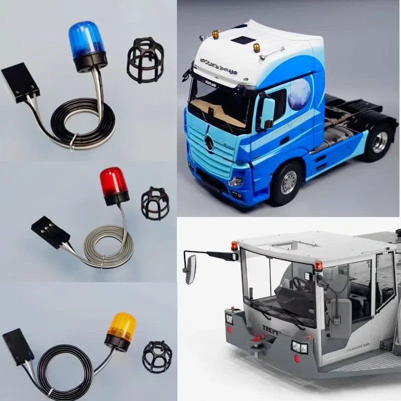 

LED Warning Light Excavator Light Engineering Vehicle Light for 1/14 Tamiya SCANIA 770S R620 VOLVO BENZ Arocs MAN TGX LESU Parts