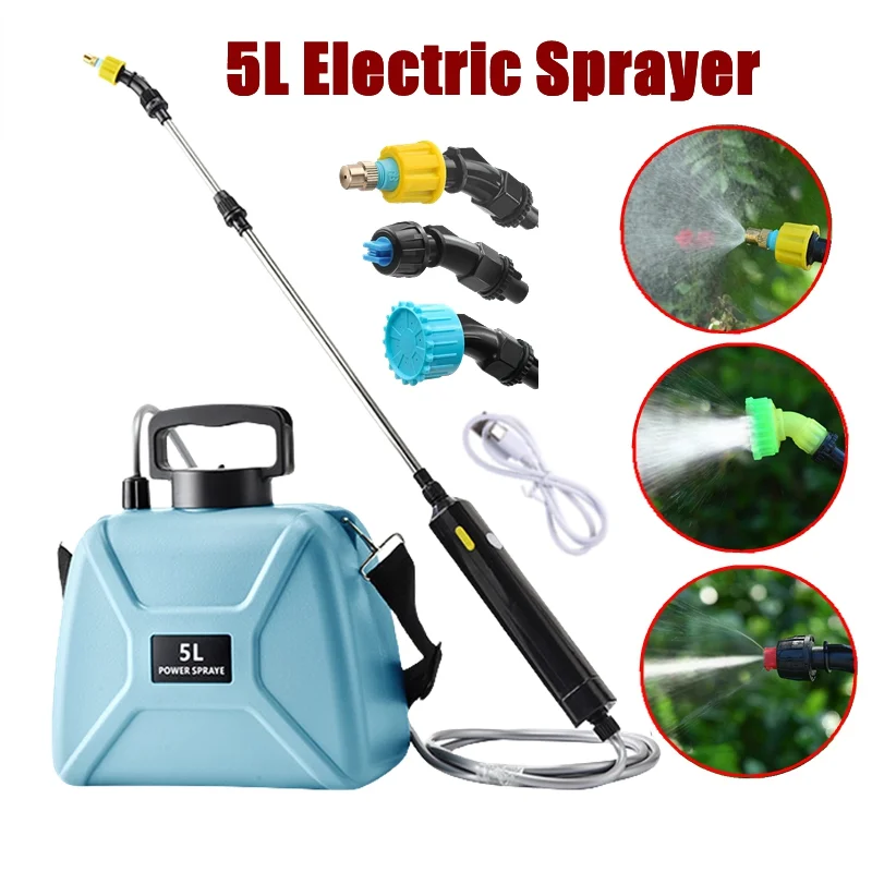Electric Sprayer Automatic 5L Garden Plant Mister Irrigation Tool Watering Can With Spray Gun Garden Tool