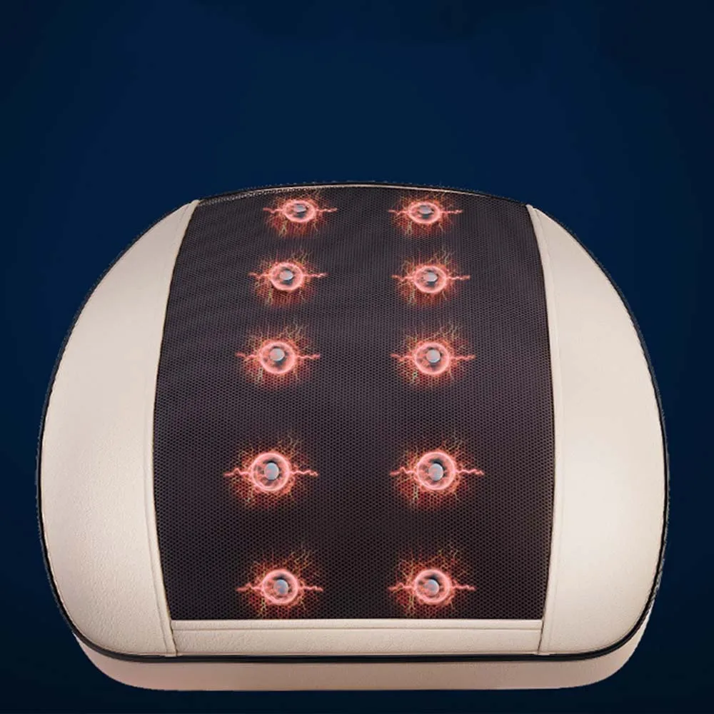 Vibration Heating Lumbar Waist Traction Airbag Therapy Cushion Massage Relief Pain Electric Pulse Moxibustion Back Massager