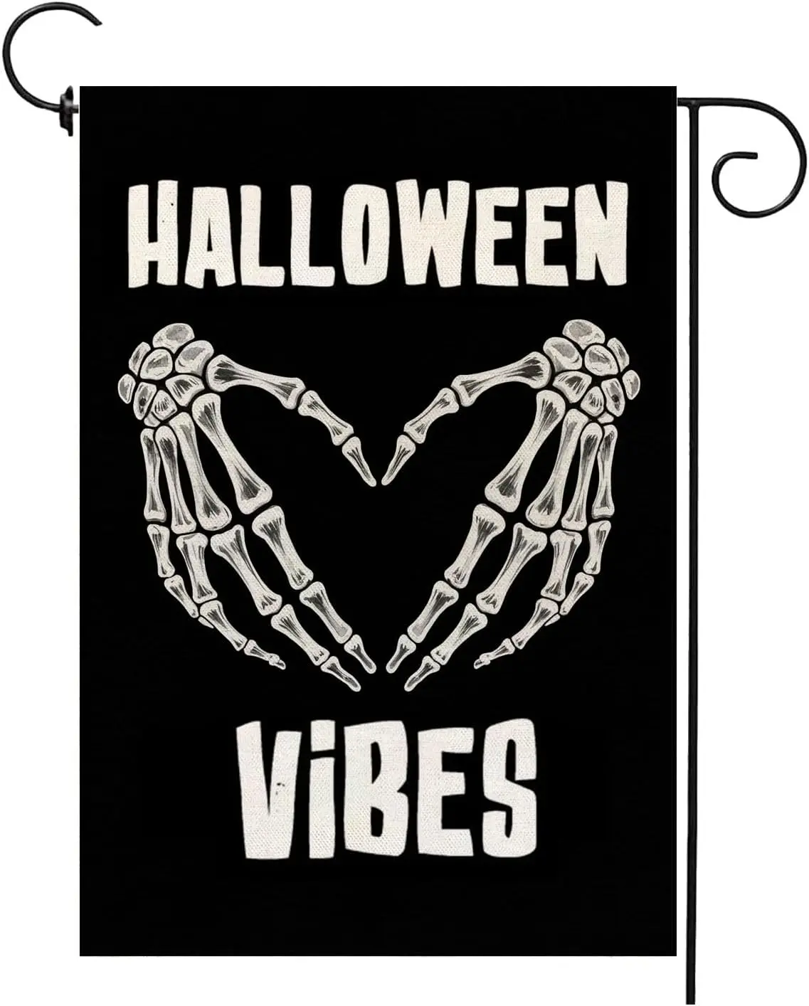 Halloween Garden Flag 12x18 Inch Skeleton Black Burlap Double Sided Outdoor Yard Holiday Funny Skull Decor YYN UUV EEU SSL