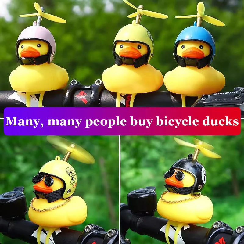 2PCS Bike Broken Wind Helmet Small Yellow Duck Bike Decoration Accessories Wind-breaking Wave-breaking Duck Cycling Decor Goods