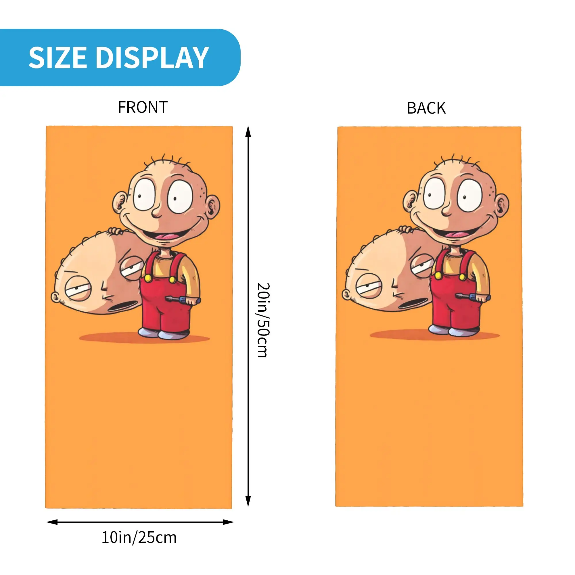 Custom R-Rugrats Bandana Winter Neck Warmer Women Windproof Wrap Face Scarf for Ski Adventure Animation Gaiter Headband