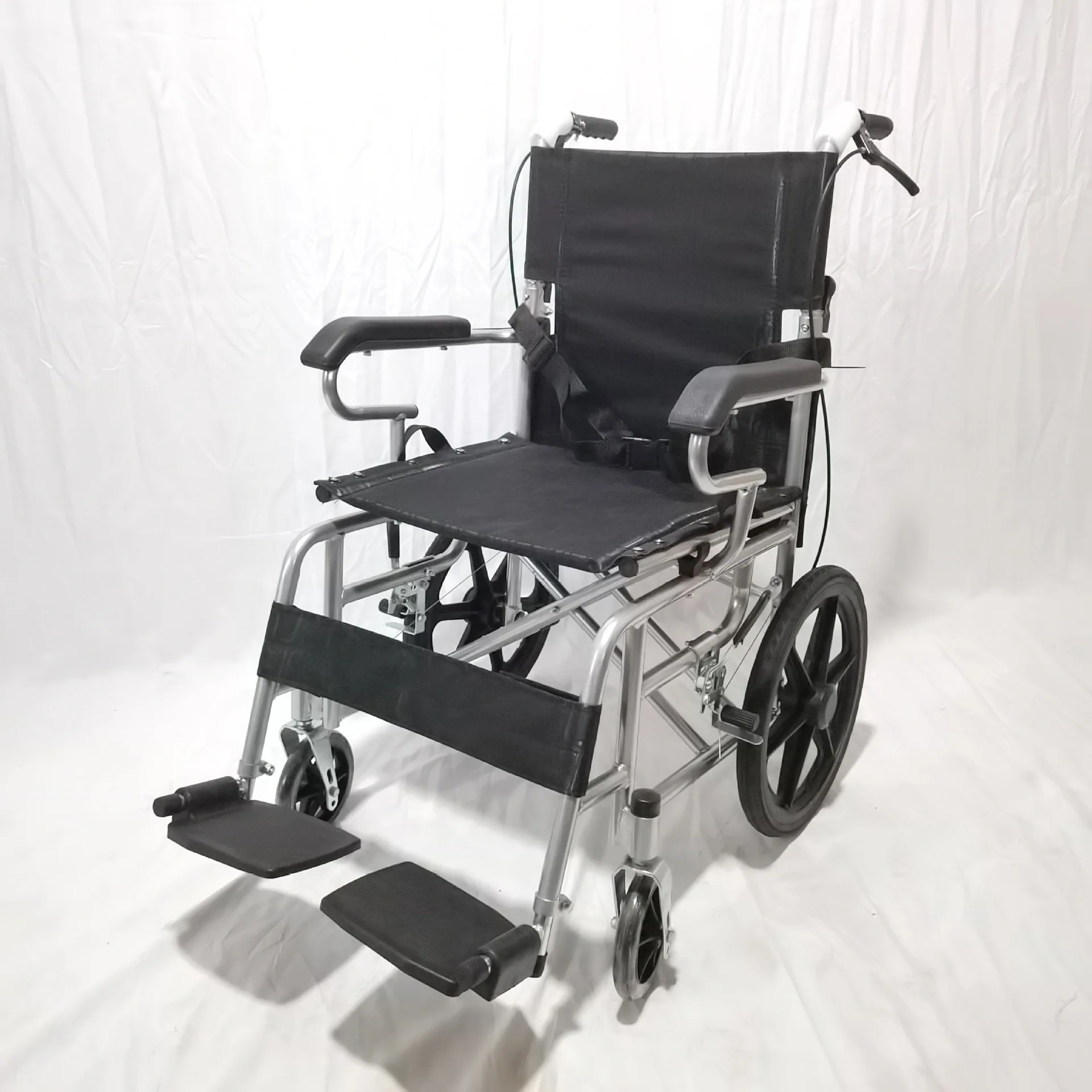 Foldable Lightweight Manual Wheelchair Soft Seat Steel Frame Toilet Function Hospital Use Elderly Disabled