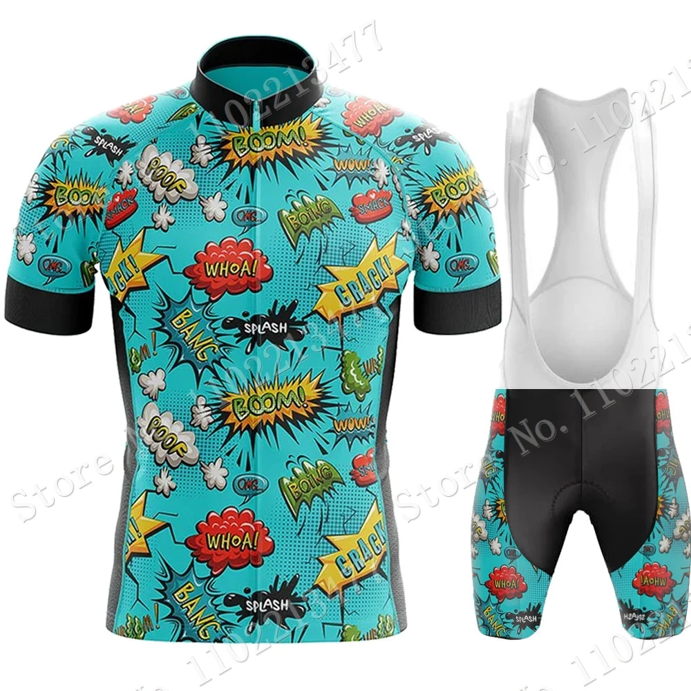 2024 Cartoon Comic Cycling Jersey Set Men Summer Boom Clothing Road Bike Shirts Suit Bicycle Bib Shorts MTB Ropa Maillot