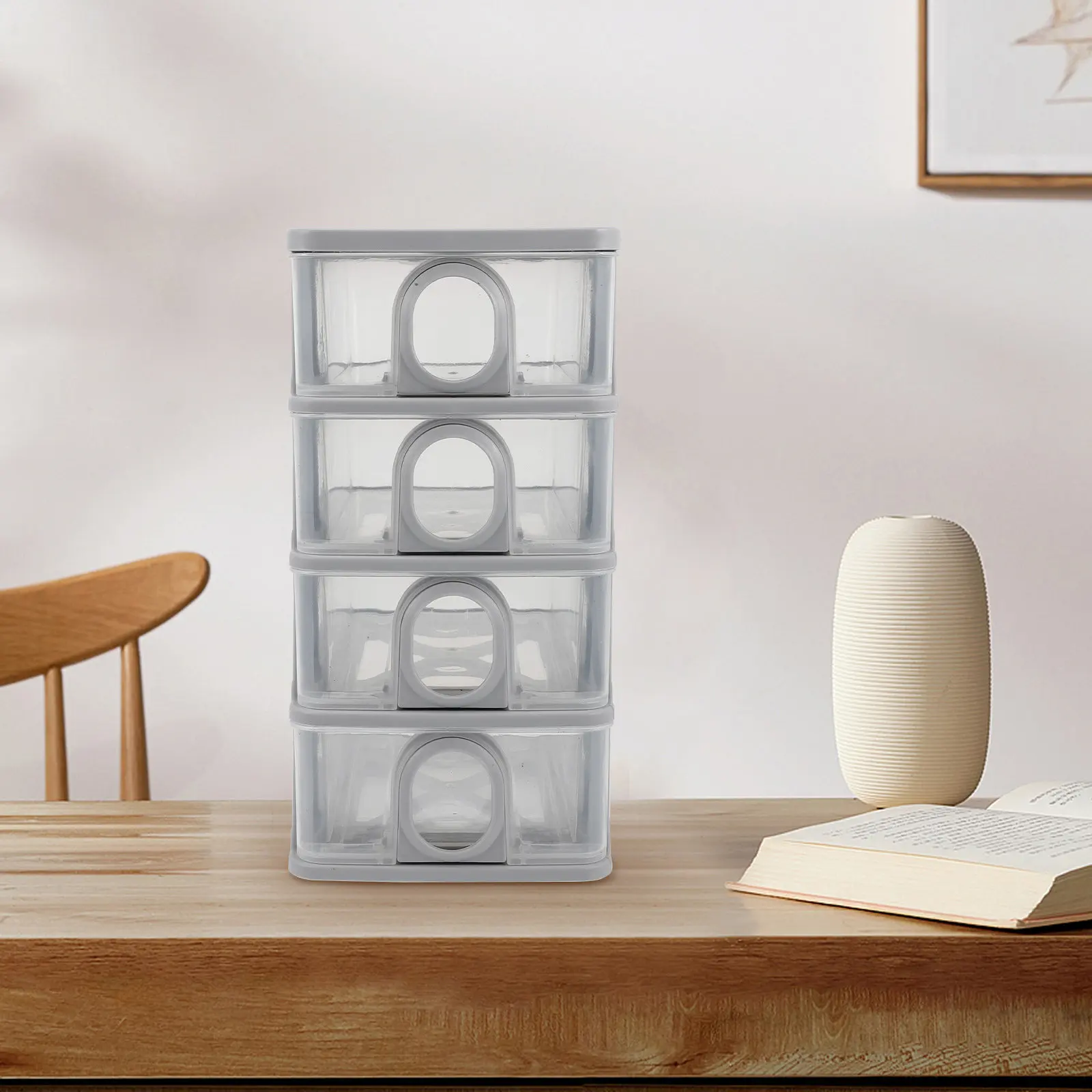 Desktop Organizer Drawers Storage Box Makeup Stationery Sundry Organizer Tabletop Display Case for Bedroom Bathroom