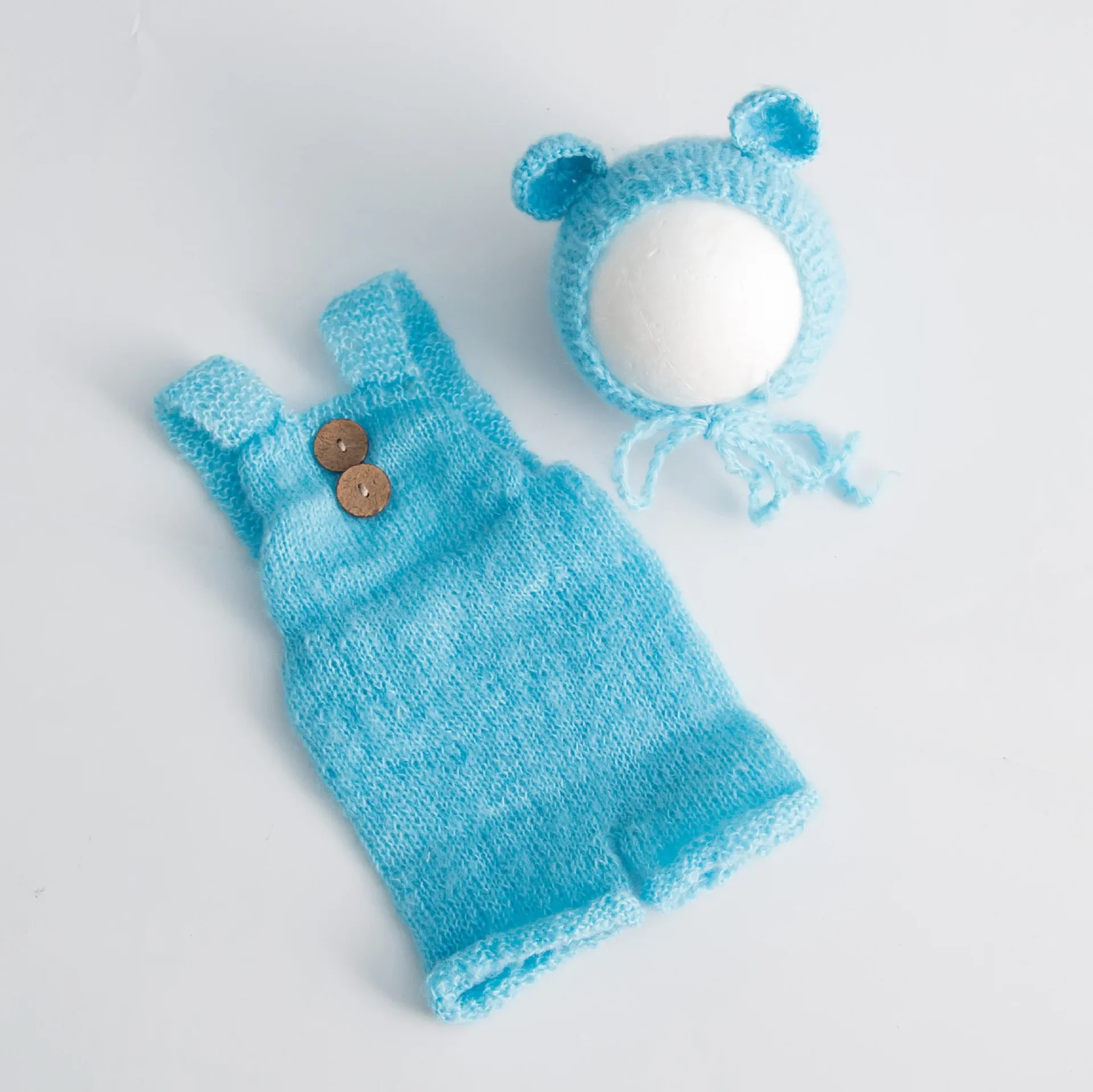 Newborn photography clothing baby photography overalls hand knitted mohair teddy bear children disfraz bebes  아기 코스프레