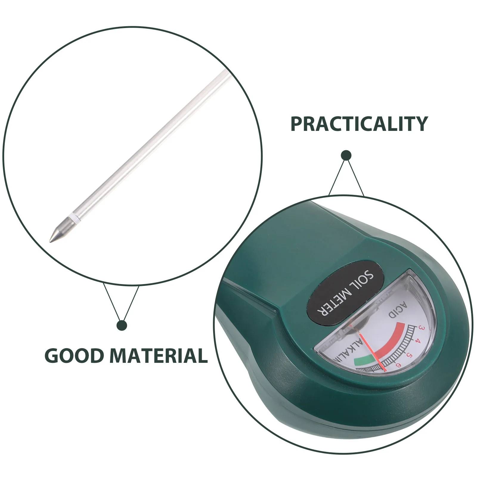 مقياس درجة الحموضة للتربة في الحديقة الاحترافي لقياس درجة الحموضة الدقيقة، مثالي لعصارة العشب في المزرعة والعناية بالنباتات الداخلية والخارجية