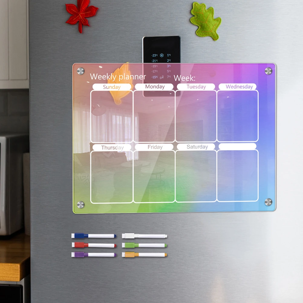 

Weekly Planner Board Daily Whiteboard Memo Grid Notepad Acrylic Study Dry Erase for Desk