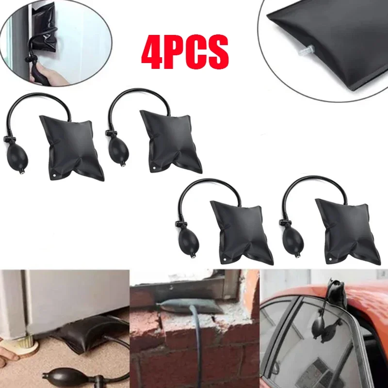 1/2/4Pcs Air Pump Bag Wedge Cushion Automotive Car Inflatable Shims Hand Tools Black