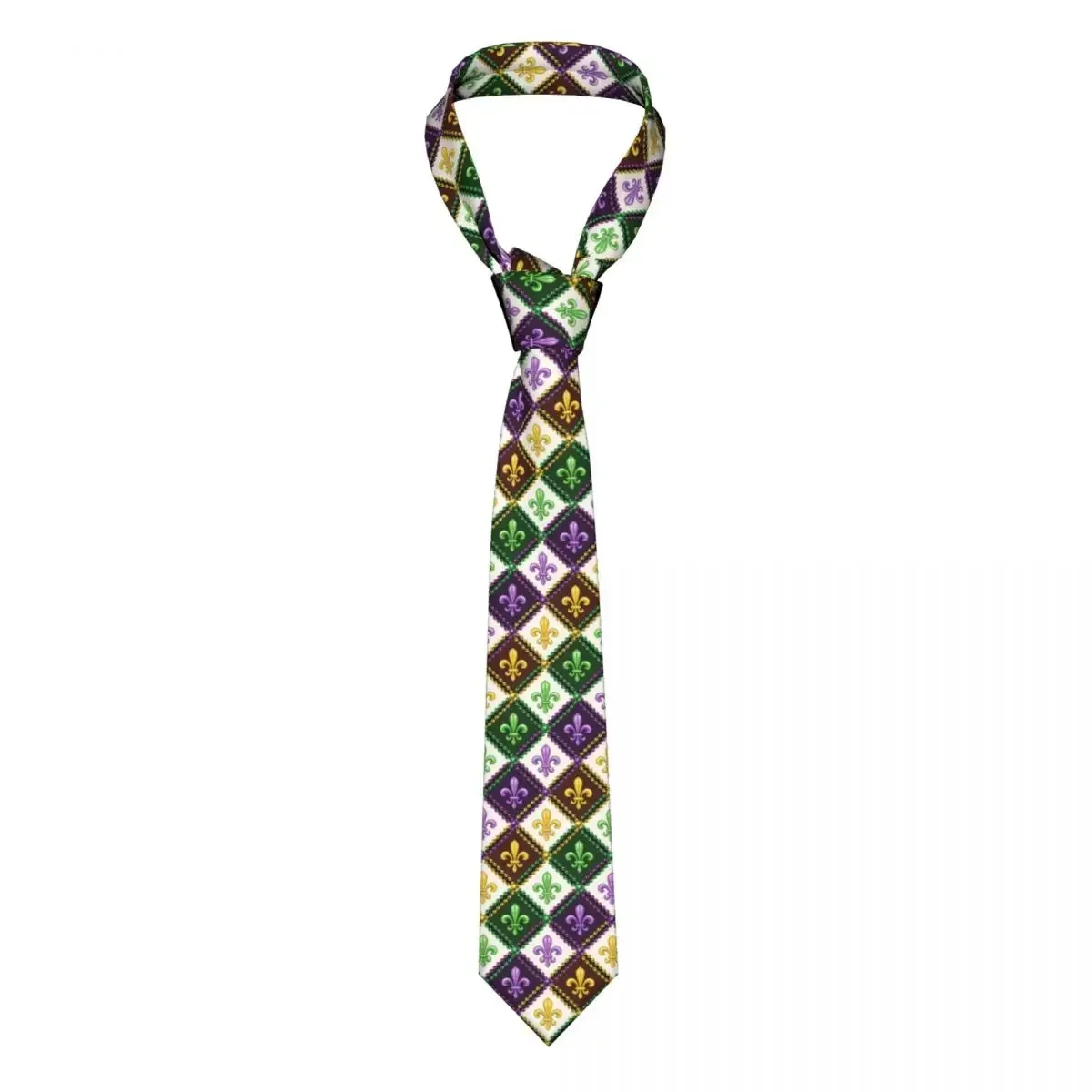 

Formal Skinny Neckties Classic Men's Geometric Fleur De Lis Mardi Gras Wedding Tie Gentleman Narrow