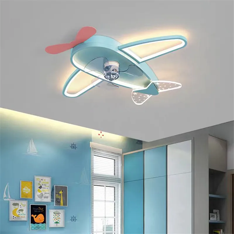 ventilador de tecto kawaii com luz led para quarto de crianca criativo com controlo remoto regulavel oftalmologia 01