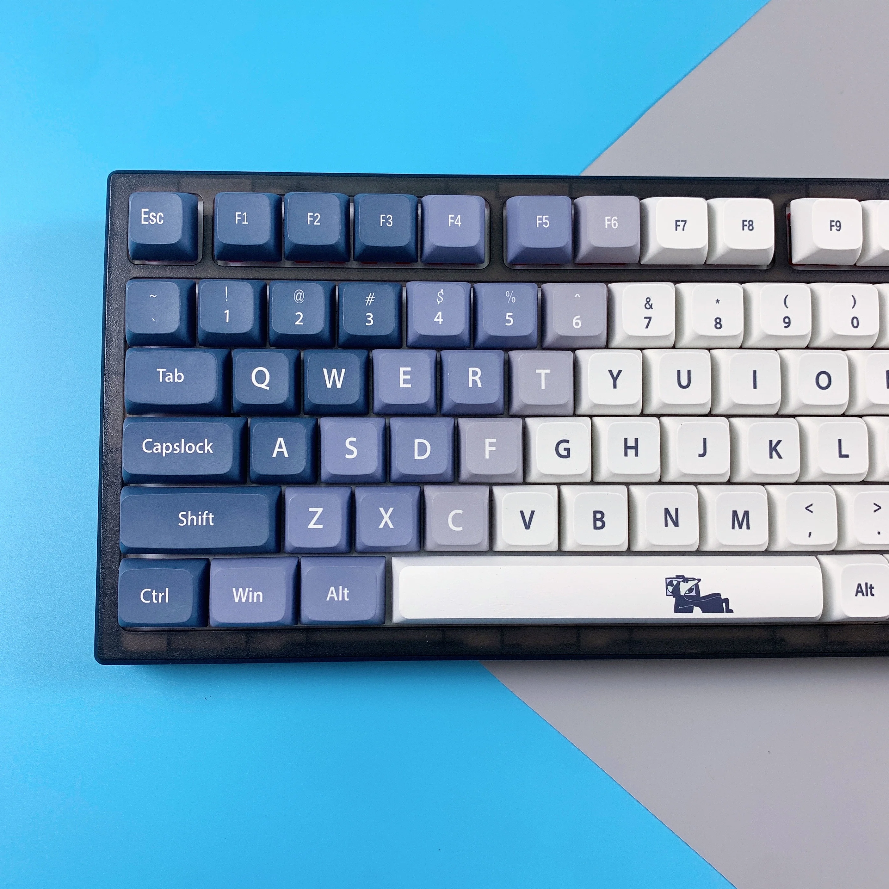 Teclado mecánico de perfil XDA con sublimación de tinte PBT, 127 teclas, tema de perro bonito, tecla de Color degradado personalizada para interruptores MX