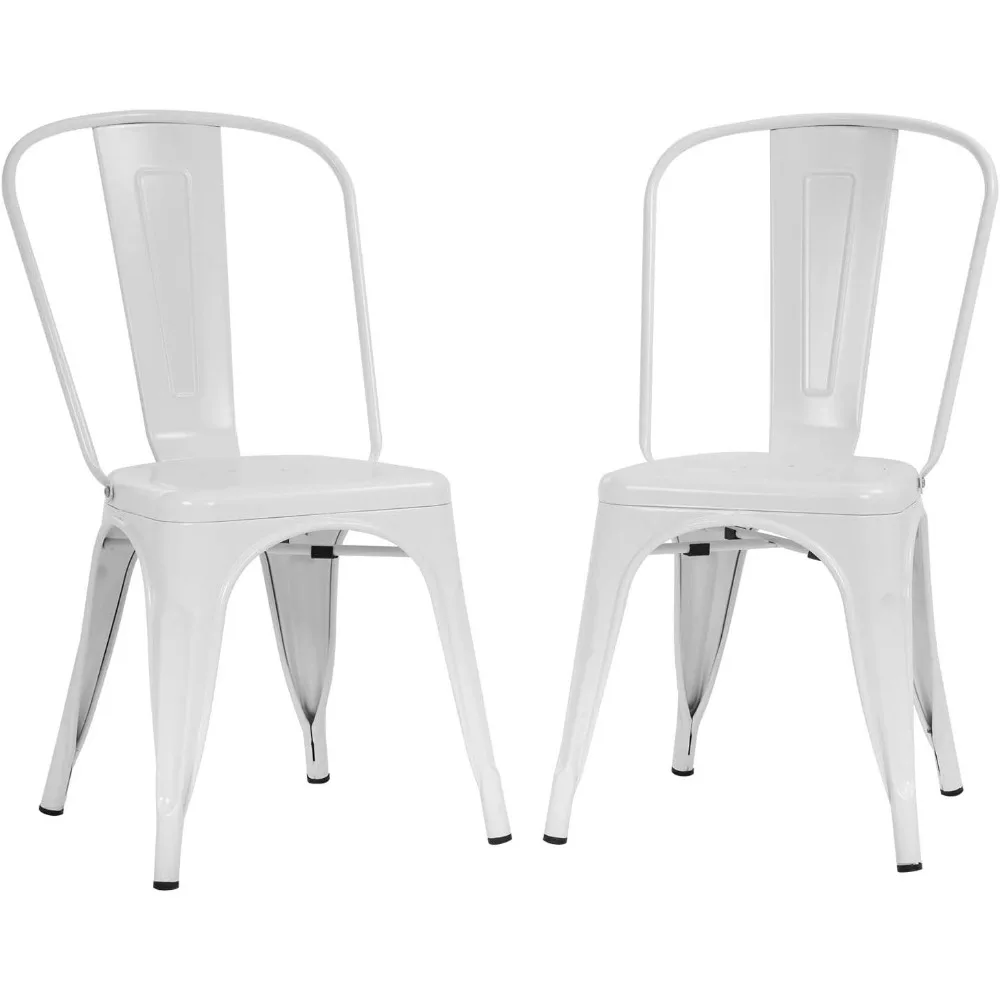 Metal Dining Chairs Set of 2 Indoor Outdoor Chairs Patio Chairs Kitchen Metal Chair 18 Inch Seat Height Restaurant Chair