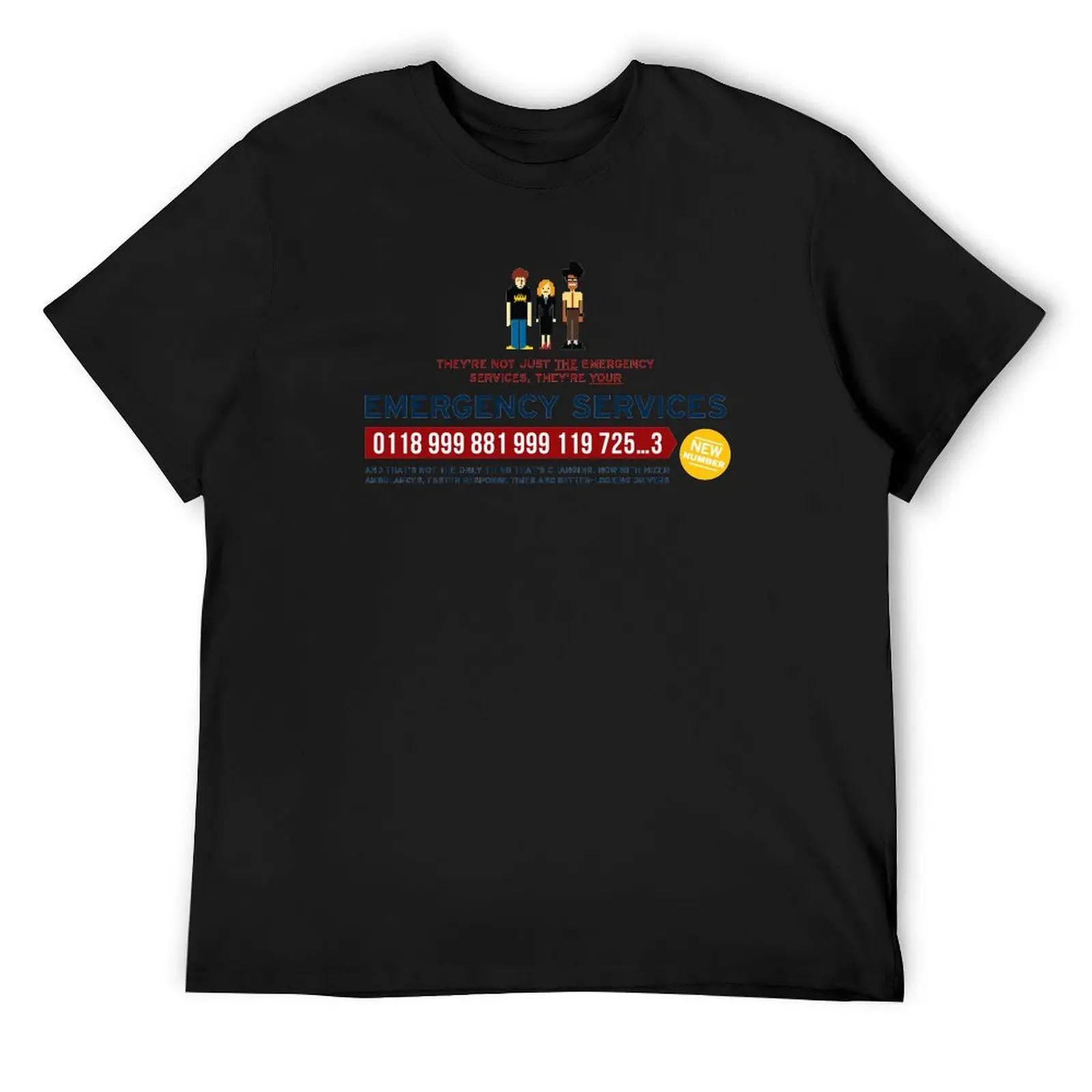 IT Crowd - Emergency Services T-Shirt tees tops blue archive customs design your own t shirts for men pack