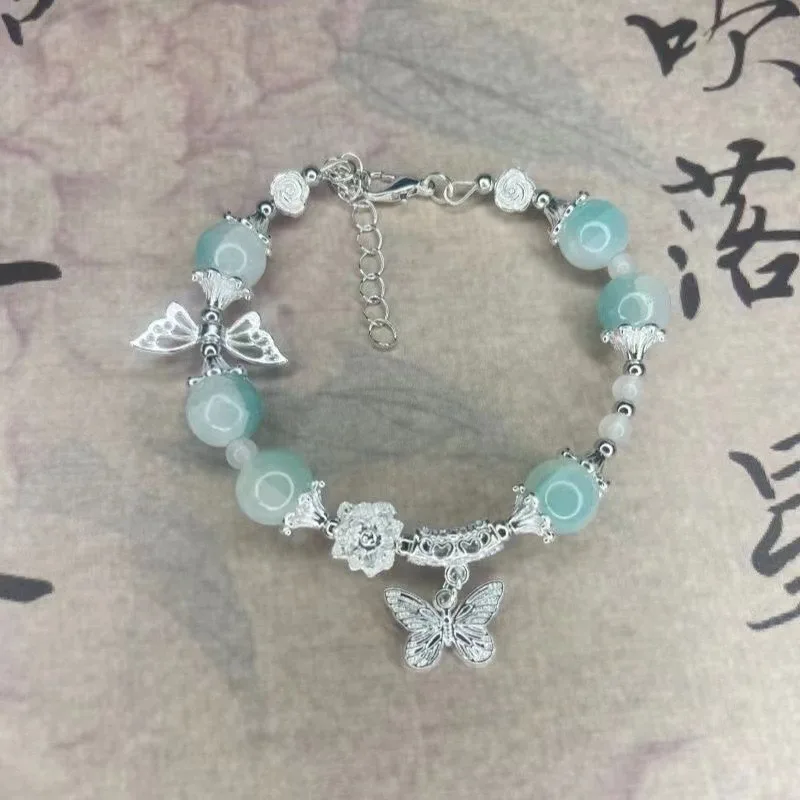 Niche Design Star Chain Tassel Bracelet for Women Fantasy Blue Crystal Beads Elastic Rope Bracelet Best Friend Jewelry Gifts image 3