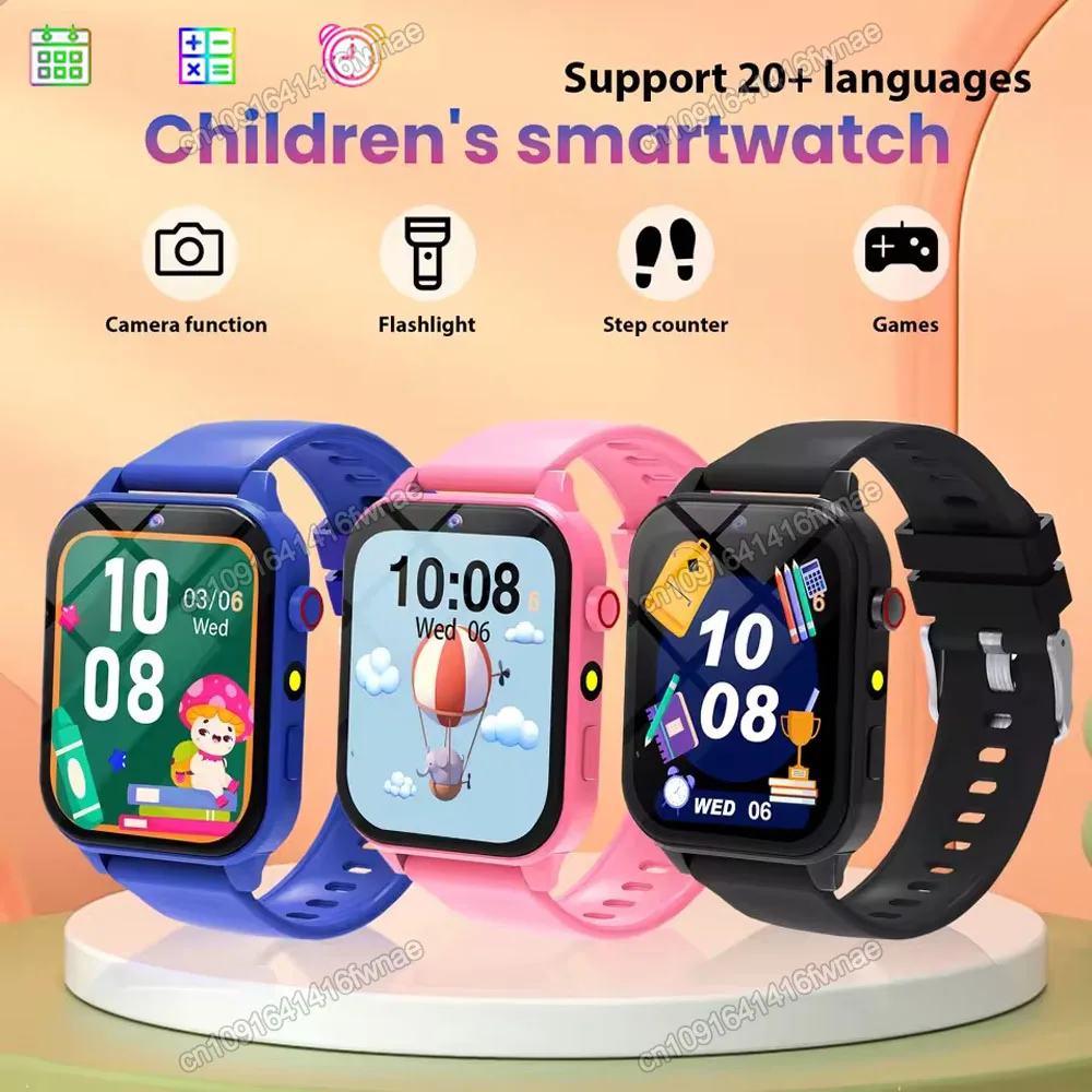 

Smart Watch Kids Waterproof Flashlight Camera 18 Games Alarm Reminders Sleep Monitoring Pedometer Children Boy Girl Watch Gifts