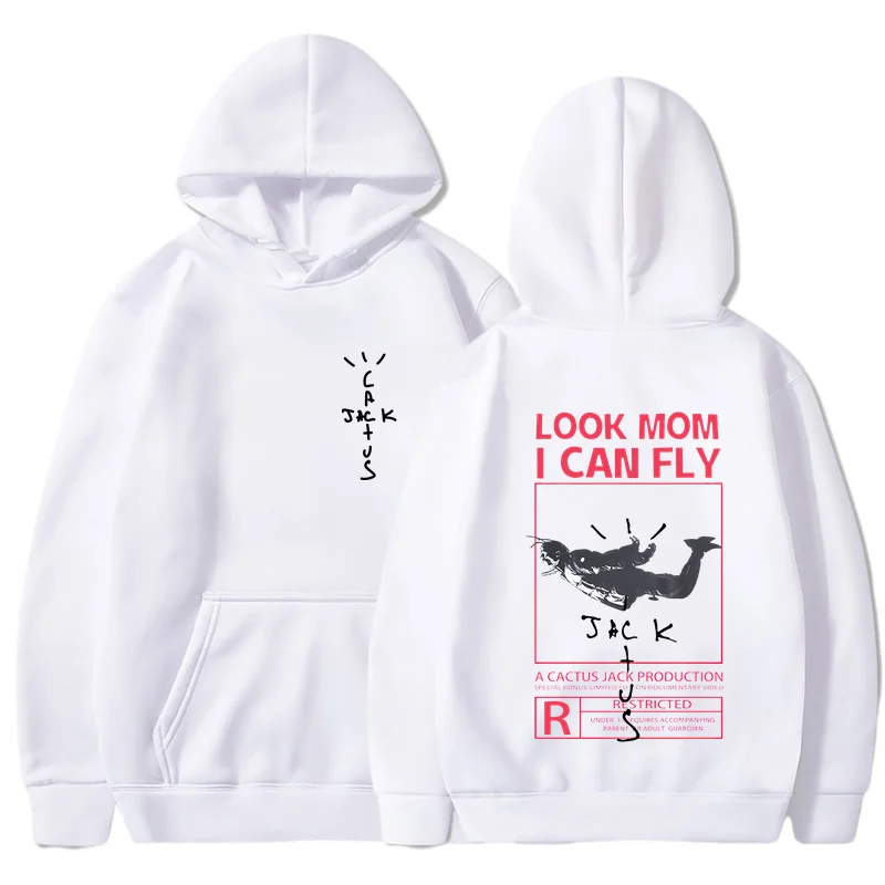 2024 Men LOOK MOM I CAN FLY Printed Crewneck Hoodie, Extra Large Sweater, Creativity Clothing, Fashion, Men's Fashion