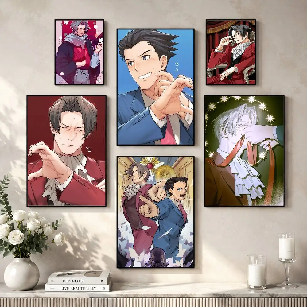 Ace Attorney Miles Edgeworth Poster Versatile HD Waterproof Wall Art Self-Adhesive Decor for Any Space Ideal Gift