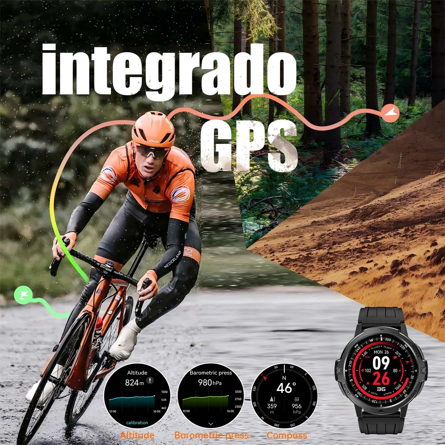 Novo 2025 gps smartwatchs 1.46 "tela amoled bússola altímetro barométrico 580mah bateria 5atm esportes ao ar livre relógio inteligente para homem