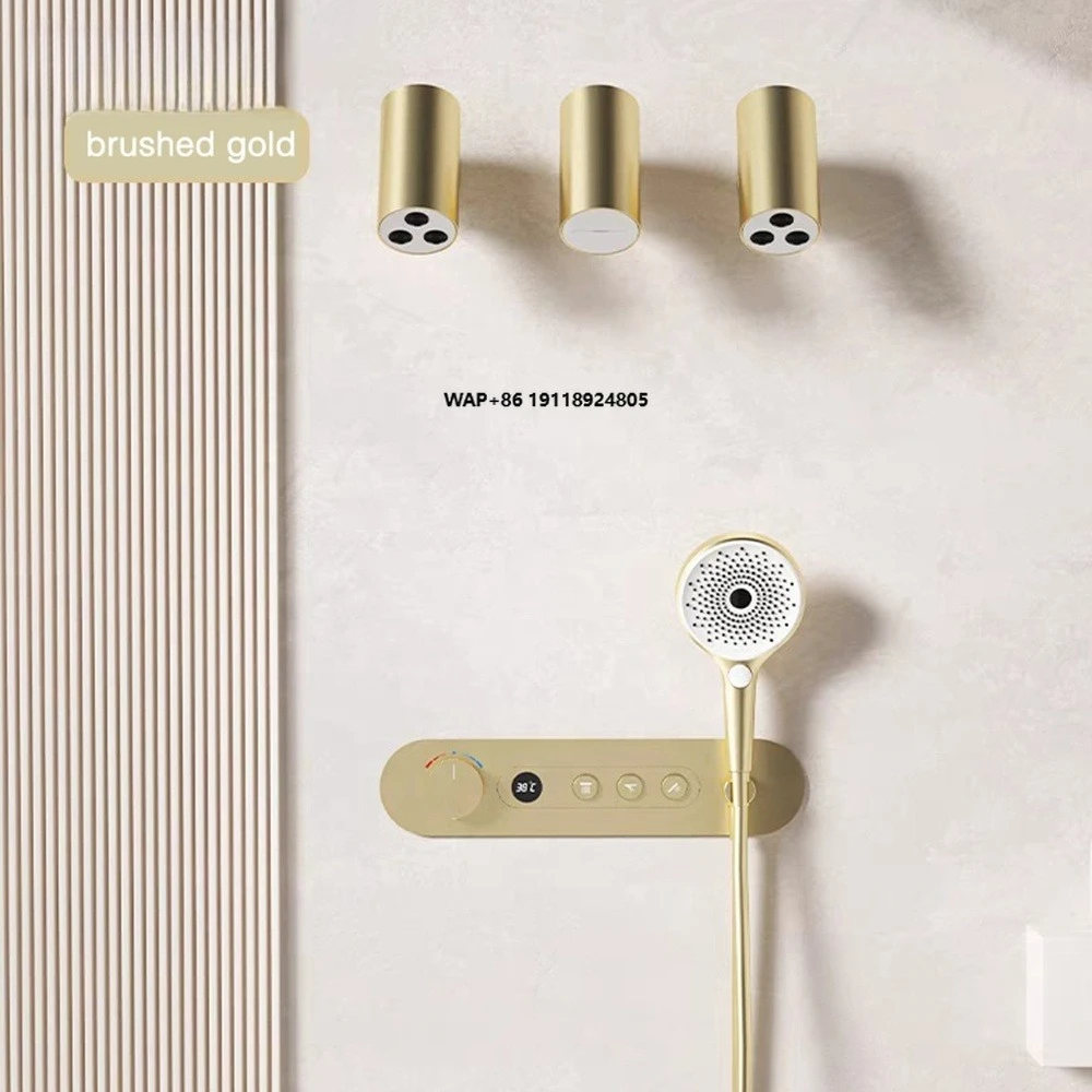 

Luxury Design Bath Shower Set Brushed Gold Shower Mixer