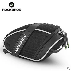 ROCKBROS Bicycle Bag Tail Bag Seat Tube Bag Large Capacity Saddle Bag Reflective Strip Road Mountain Bike Riding Equipment