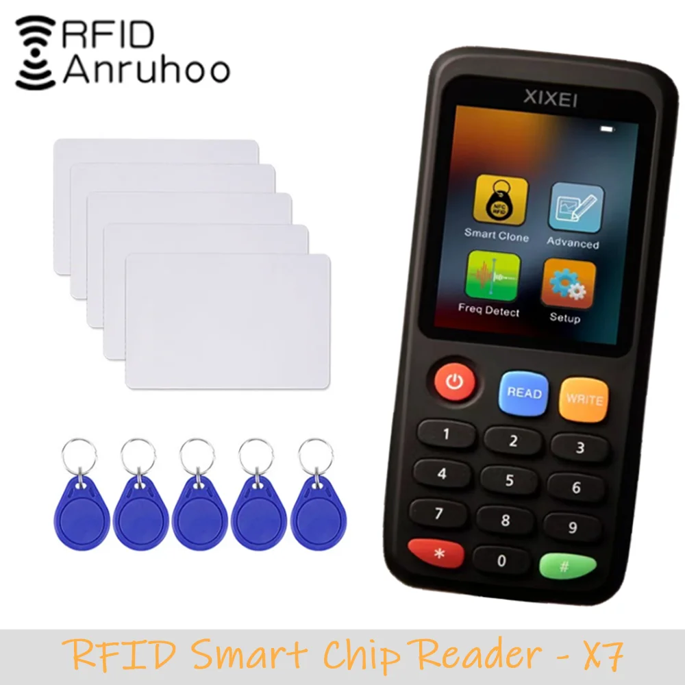 New Rfid Smart Card Reader X7 125khz Badge Copier 13.56mhz Nfc Decoder Duplicator Ic Id Chip Tag Clone Ntag213 215 Key Writer