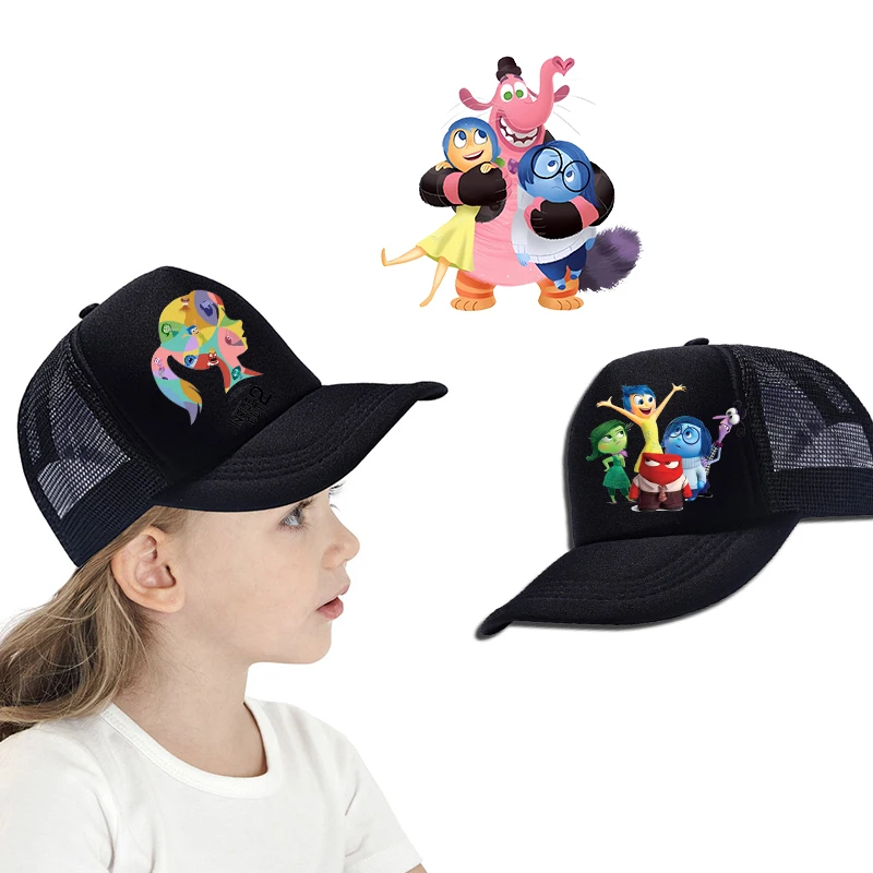 Inside Out 2024 Cool Peaked Cap Spring and Summer Outdoor Sports Print Children's Cute Hat Boys and Girls Kawaii Baseball Caps