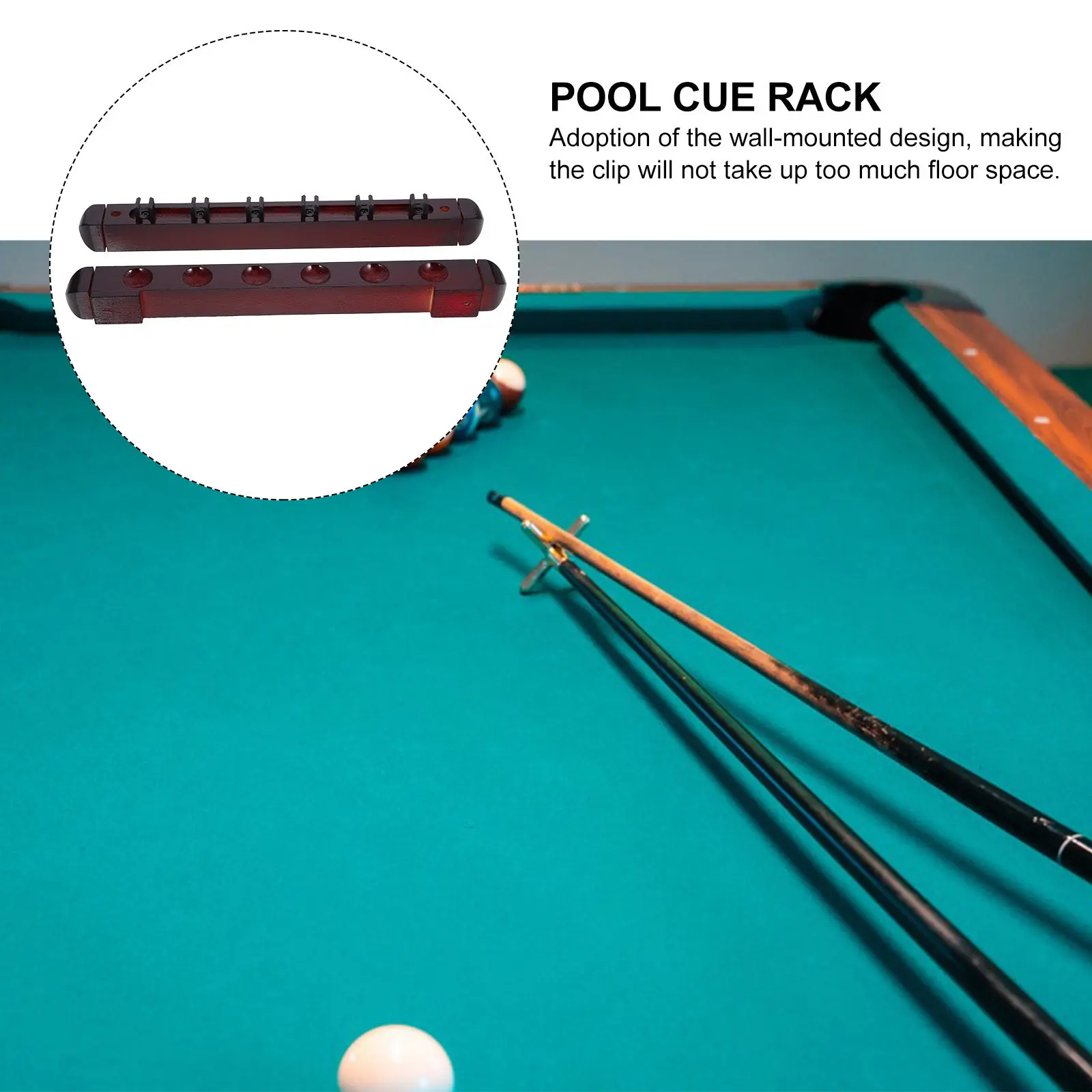 

1Set Wall Mount Pool Cue Holder Wood Rack Multi-Slot Display Pool Stick Organizer Billiard Cue Stand Display Pole Rack