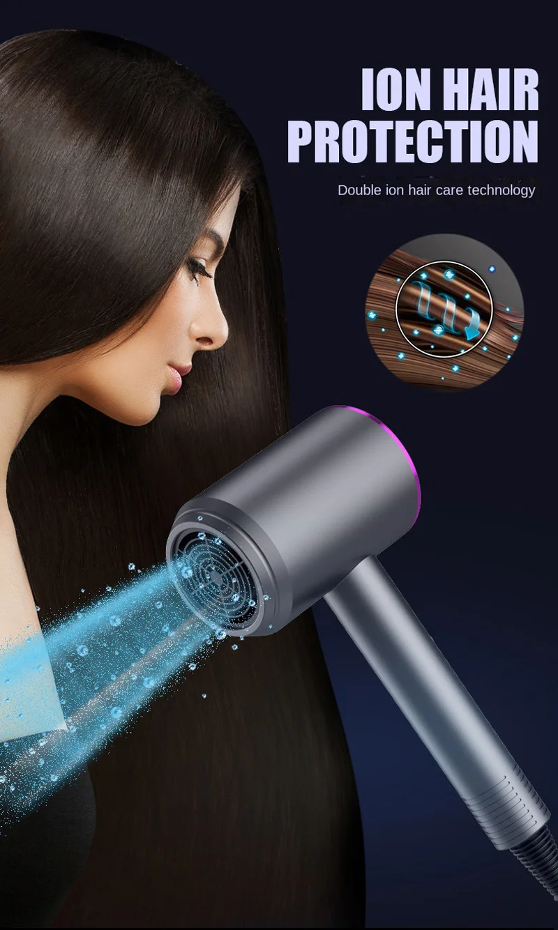 Hochgeschwindigkeits-Haartrockner Professioneller Salon- und Heimgebrauch Hochleistungs-Trockner Drei Geschwindigkeitsstufen Haarstyling Konstante Temperatur Haarpflege-Trockner – Detail 6