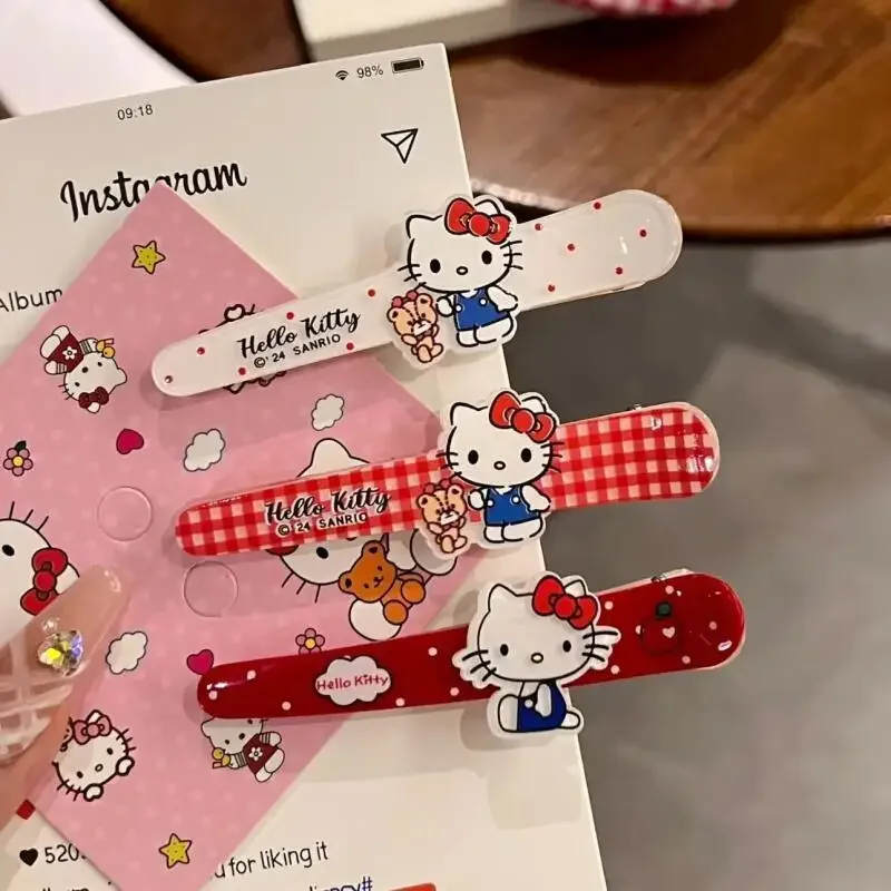 مرحبا كيتي منقار البط مشبك شعر Kawaii أنيمي الانفجارات كليب عدم الانزلاق قبضة للفتيات النساء الموضة