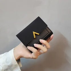 New Style Fashion Leather Small Women Wallet Coin Purse Card Holder Hardware Mini Purse