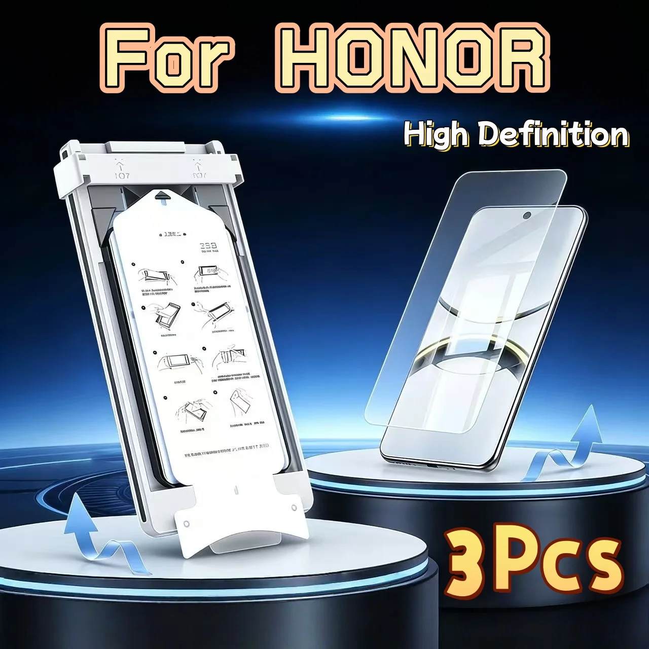 

HD Screen Protector for Honor 90/100/200/300/400 Pro Series, Bubble-Free, Easy Installation, 3 Pack