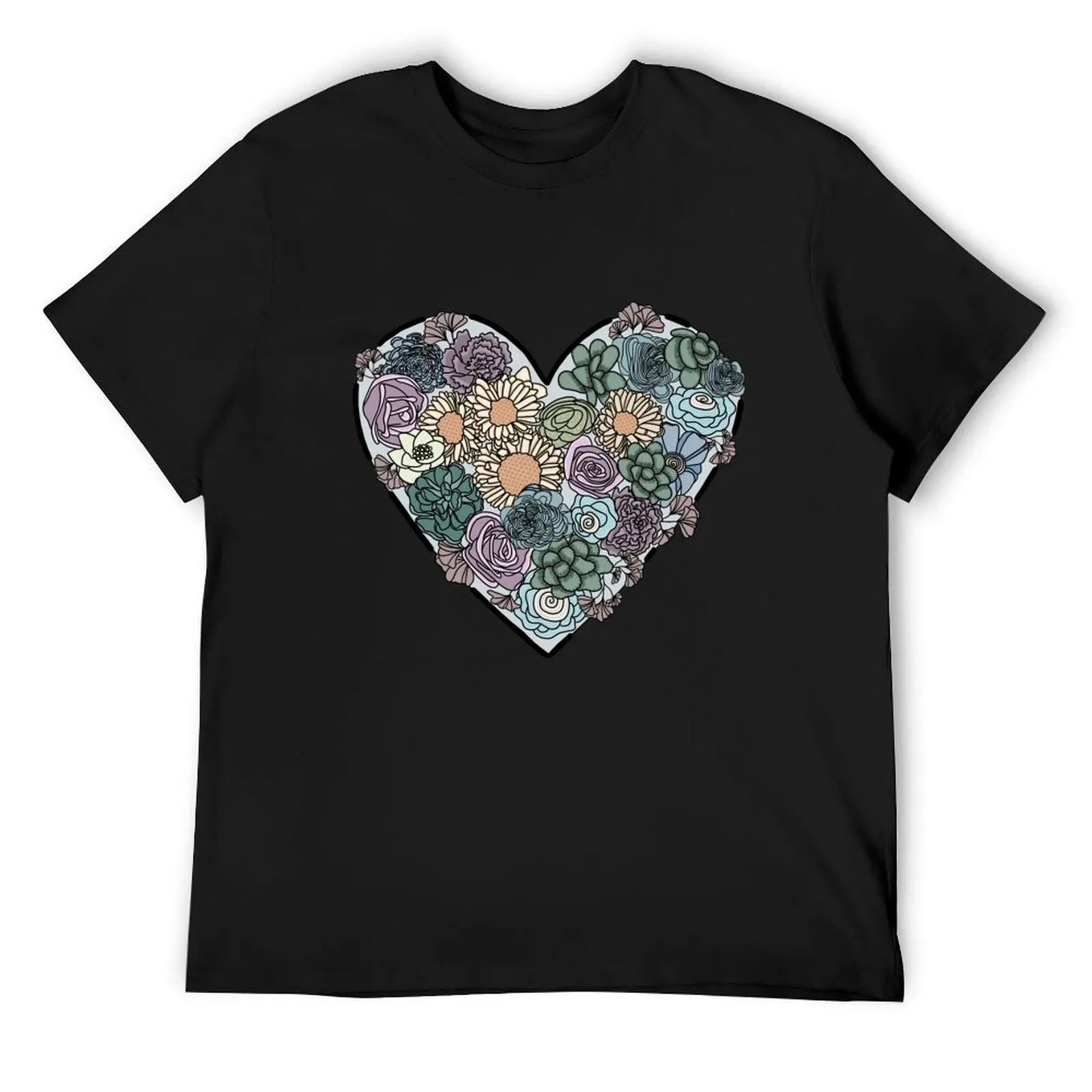 

Floral Heart in Color T-Shirt cute clothes anime t shirts anime sweat Short sleeve tee men